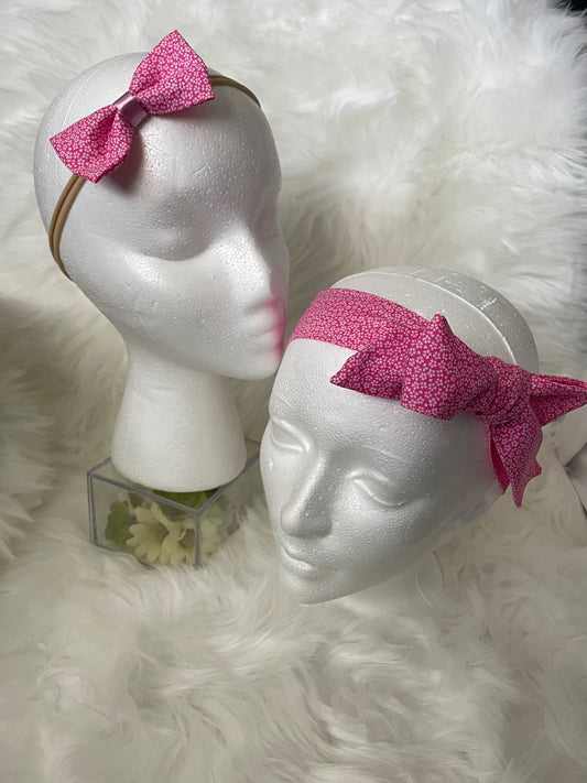 Mommy and Me Fabric HairWrap and Bow Set