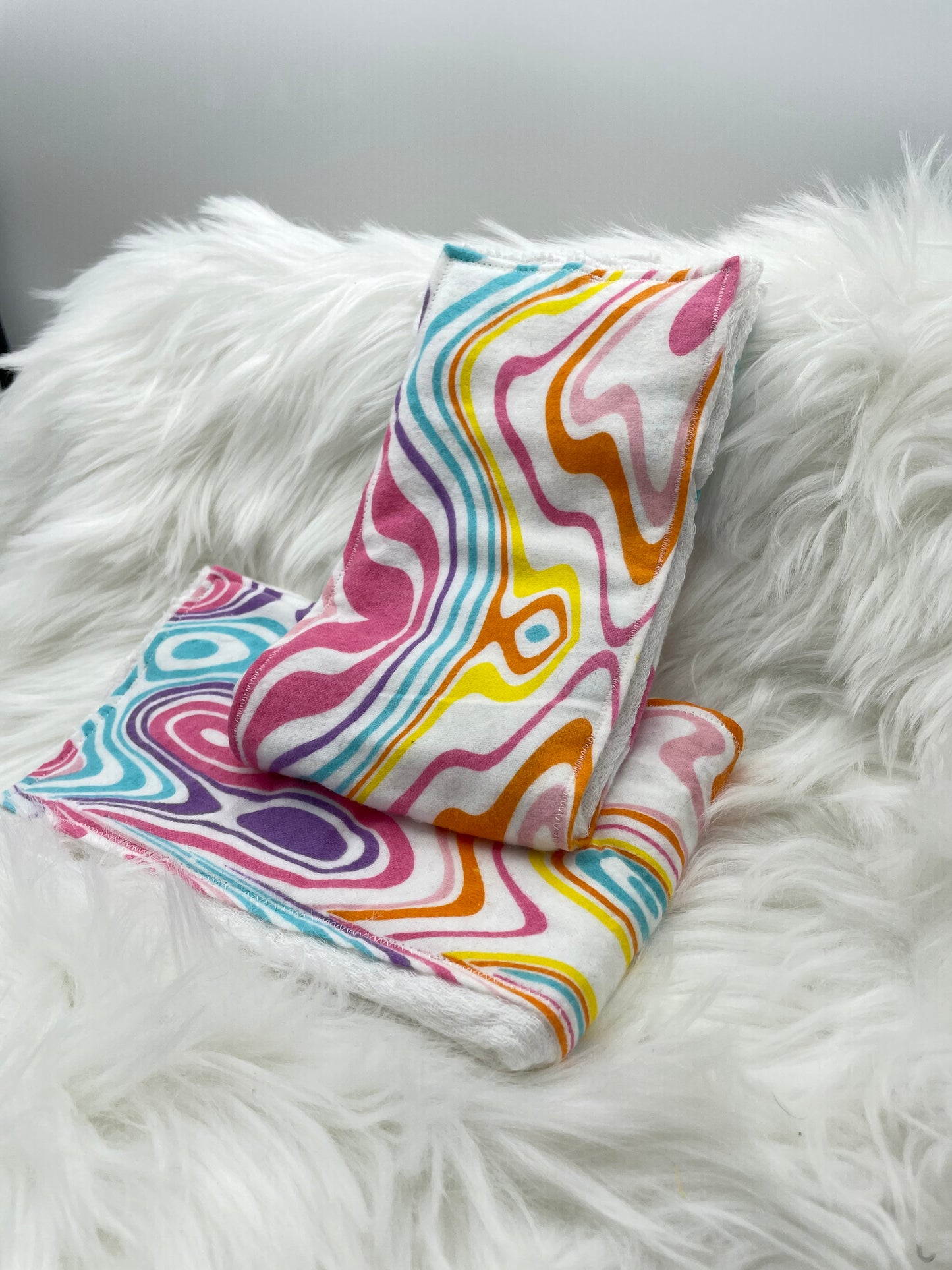 Jewel Tone Oil Slick Burp Cloth Set