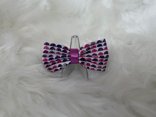 Purple and Pink Half Circles- Bow