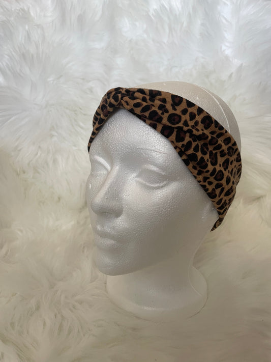 Cheetah- Front Knot Stretch Headband