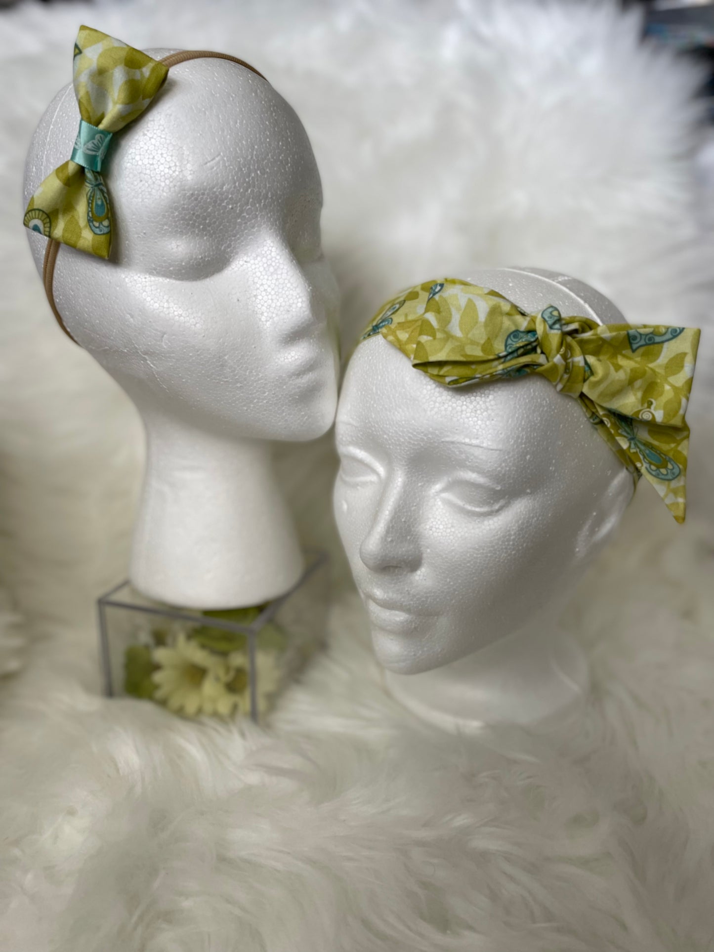 Mommy and Me Fabric HairWrap and Bow Set