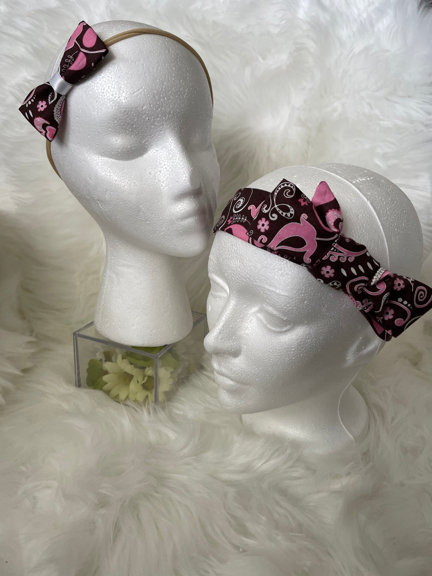 Mommy and Me Fabric HairWrap and Bow Set